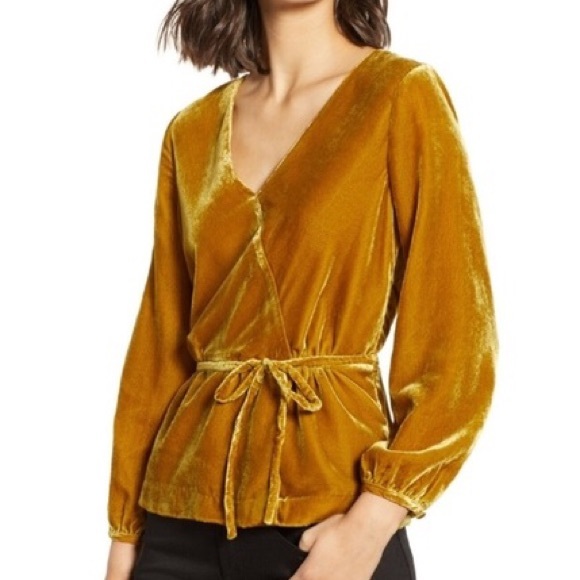 J. Crew Tops - J. Crew Velvet Wrap Top